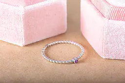 Каблучка з родієвого срібла з аметистом 22 SK-0005 - мініатюра 6
