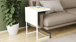 Стіл журнальний приставний Террі Комбо Ferrum-decor 345x662x440 Білий метал ДСП Білий 16 мм (FRD-105143) - мініатюра 6