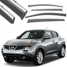 Дефлектори вікон вітровики Benke для Nissan Juke 2010- Молдинг Нержавіюча сталь 3D (BNSJK1423-W/S)