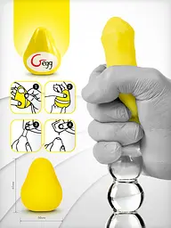 Мастурбатор-яйце Gegg Yellow, 6.5х5 см - мініатюра 3