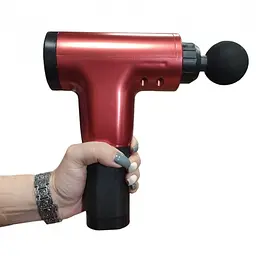 Масажер для тіла Fascial Gun KH-320 акумуляторний, 4 насадки, бордовий - мініатюра 2