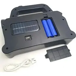 Ліхтар акумуляторний Solar Hurry-bolt HB-6169 кемпінговий переносний 3 режими сонячна батарея чорно-блакитний - мініатюра 3