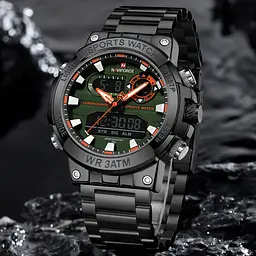 Наручний годинник чоловічий Naviforce Brutal Чорний (3521) - мініатюра 4