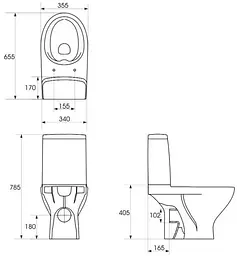 Унітаз-компакт Cersanit Moduo 667 SBTW CleanOn 011 3/5 л з дюропластовим сидінням Slim Wrap SoftClose+QuickRelease 30412 - мініатюра 4