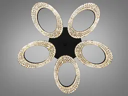 Сучасна стельова LED люстра Diasha 5607/5BK чорна з пультом 53W 56 см до 16 м2 - мініатюра 2