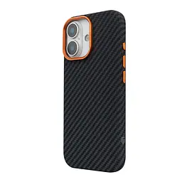 Карбоновый чехол для Apple iPhone 17, LikeCarbon2 SE MagCase, черный, тонкий защитный чехол-панель из поликарбоната с магнитами N52, MagSafe, противоударный, совместим с беспроводной зарядкой, приподнятые края для защиты камеры, ArmorStandart (ARM89160) - мініатюра 5