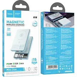 Зовнішній акумулятор Hoco Q18 Tourer MagSafe 10000mAh 22.5W Blue [605205] [112984] - мініатюра 5
