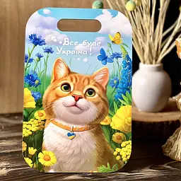 Дерев'яна сувенірна дошка "Рудий котик" Ubumblebees (ПСФ154) PSF154 прямокутна - мініатюра 2