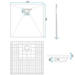 Душовий піддон Rea Magnum 90x90 grey REA-K4106, Сірий - мініатюра 6