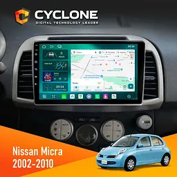 Штатна магнітола Nissan Micra 2002-2010 Cyclone C9-013 4x64 DSP 4G Cyclone (НФ-00008960)