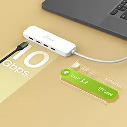 USB-Хаб j5create JCH345EW-N USB-C на 4 USB-С, Білий (JCH345EW-N) - мініатюра 6