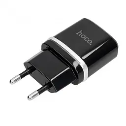 Мережевий зарядний пристрій 2USB Hoco C12 2.4A Black + USB Cable iPhone 6 - мініатюра 2