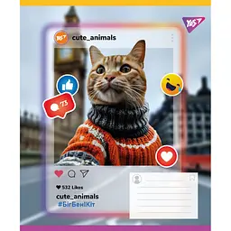 Набір зошитів Yes Cute animals А5 18 аркушів у лінію 25 шт. (767728) - мініатюра 3