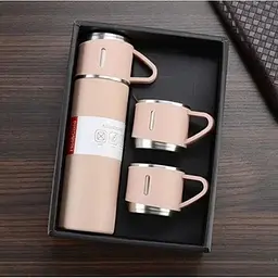 Подарунковий набір Vacuum Flask SET вакуумний термос із неіржавкої сталі 3 чашки