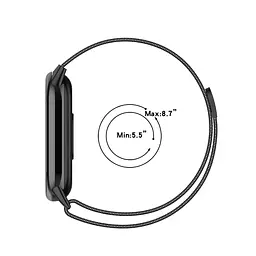 Ремінець для фітнес-браслета Boorui для Xiaomi Mi Band 8 і 9 міланська петля сірий - мініатюра 5