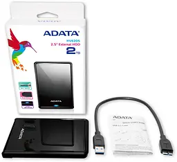 Зовнішній жорсткий диск PHD External 2. 5'' ADATA USB 3. 2 Gen. 1 DashDrive Classic HV620S 2TB Slim чорний - мініатюра 3