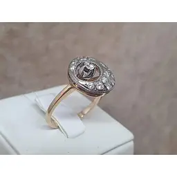 Золоте кільце Qvaliz з діамантами. 8В410158536/10 18 - мініатюра 4
