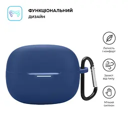 Силіконовий чохол для навушників Xiaomi Redmi Buds 6 Pro, Hang Case, синій, ультратонкий захисний кейс товщиною 2 мм, захист від подряпин, пилу та ударів, компактний, з карабіном для кріплення, ArmorStandart (ARM83395) - мініатюра 2