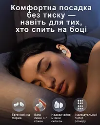 Бездротові TWS навушники-беруші Anker SoundCore Sleep A10 White з трекером сну та функцією переходу у сплячий режим (1166-02) - мініатюра 2