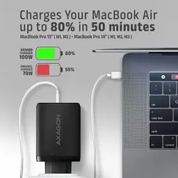 Зарядний пристрій AXAGON 1xUSB + 2xUSB-C 100W QC4+ PD3.0 PPS black (ACU-DPQ100) - мініатюра 8