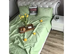 Велюрові покривало салатового кольору з210х230 з двома наволочками 50х70, мішок ALBO pbe0052901 - мініатюра 4