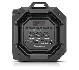 Портативна колонка бумбокс REAL-EL RX751 Boombox 36W Bluetooth TWS, Караоке, RGB, Чорний - мініатюра 5