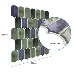Самоклеюча поліуретанова панель під лист мозаїку Sticker Wall SW-00001194 305x305x1мм - мініатюра 3
