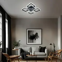 Смарт люстра керована світлодіодна ROOM RGB 5S 70 Вт SMART 385×385×75 мм Чорна ESLLSE - мініатюра 8