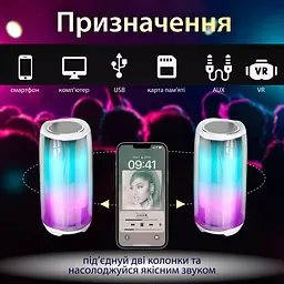 Портативна колонка Pulse 5 BT/TF/FM/AUX/USB з підсвіткою 8 Вт, білий Smart X PULSE5W - мініатюра 15