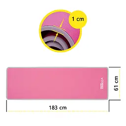 Килимок спортивний Cornix NBR 183 x 61 x 1 см для йоги та фітнесу XR-0095 Pink/Grey - мініатюра 7