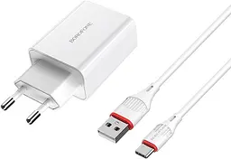 Зарядний пристрій Borofone BA21A Long jorney QC3.0 3A 18W з BX17 Type-C cable white