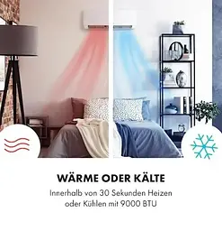 Спліт-кондиціонер Klarstein Windwaker 9000 BTU (10033482) - мініатюра 6