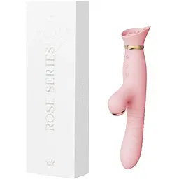 Пульсатор-вібратор із вакуумною стимуляцією клітора Zalo Rose Thruster Strawberry Pink - мініатюра 9
