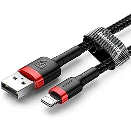 Кабель Baseus Cafule cable Lightning 1m 2.4A Red Black - мініатюра 2