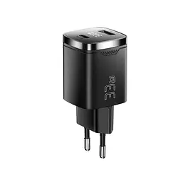 Мережевий зарядний пристрій Essager Gamet 33W GaN Digital Display A+C Чорний (ECT33W-GMB01-Z) - мініатюра 4