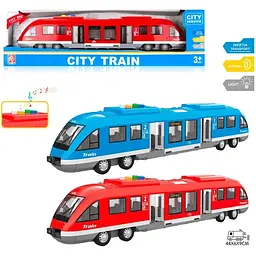 Поїзд RJ3345 інерція, 44см, 1:16, звук, світло, відчиняються двері, гумові колеса, 2 кольори