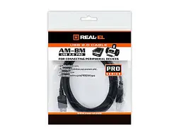 Кабель REAL-EL Pro USB2.0 AM-BM 2m Black (EL123500026) - мініатюра 2