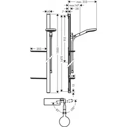 Душовий набір Hansgrohe Raindance Select S 120/150 см 3Jet EcoSmart 9л/хв White/Chrome 27647400, Хром - мініатюра 2