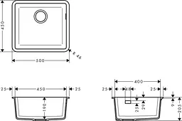 Кухонна мийка Hansgrohe S510-U450 під стільницю 500x450 Concretegrey 43431380, Sand - мініатюра 2