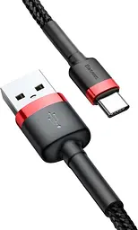 Кабель Baseus Cafule USB для Type-C 3A 1m red black (CATKLF-B91) - мініатюра 3
