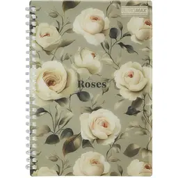 Зошит для записів Buromax Roses Arabeski А5 80 аркушів світло-сірий (BM.2587-20)