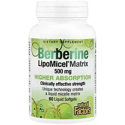 Берберин Natural Factors Berberine LipoMicel Matrix 60 м'яких капсул