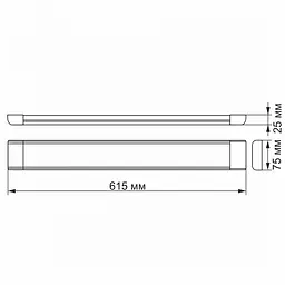 LED світильник лінійний VIDEX 27W 0,6М 5000K - мініатюра 3