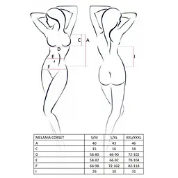 Корсет з пажами Passion MELANIA CORSet black L/XL - мініатюра 7