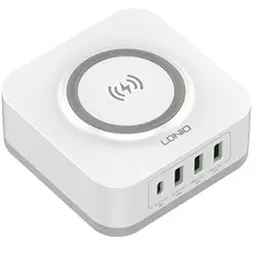 Бездротовий зарядний пристрій Ldnio AW004 3 USB/ Type-C QC PD 32W білий