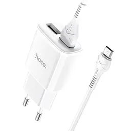 Зарядний набір Адаптер і кабель Micro USB Hoco C88A Star round dual port charger set білий - мініатюра 2