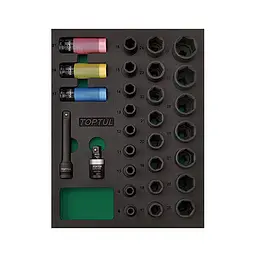 Набір ударних головок 1/2" 29од. (у ложементі) Toptul hoz0014780