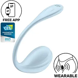 Смарт-віброяйце Satisfyer Smooth Petal Connect App Light Blue - мініатюра 3