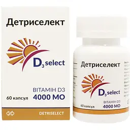 Вітамін Д3 System Pharm Детриселект 4000 МО капсули 60 шт. (44021002)