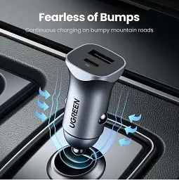 Зарядний пристрій для авто Ugreen CD130 30W PD QC4.0 PPS Grey (40858) - мініатюра 3